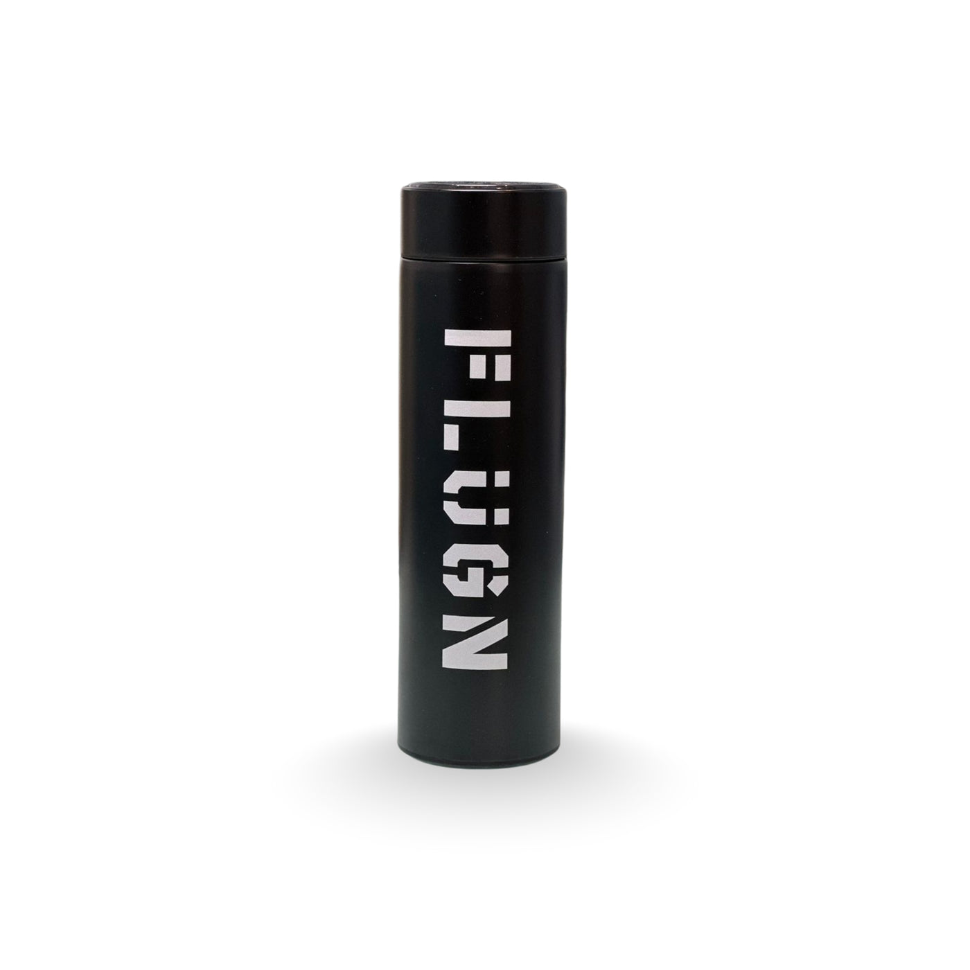 Black stainless steel LED digital water bottle