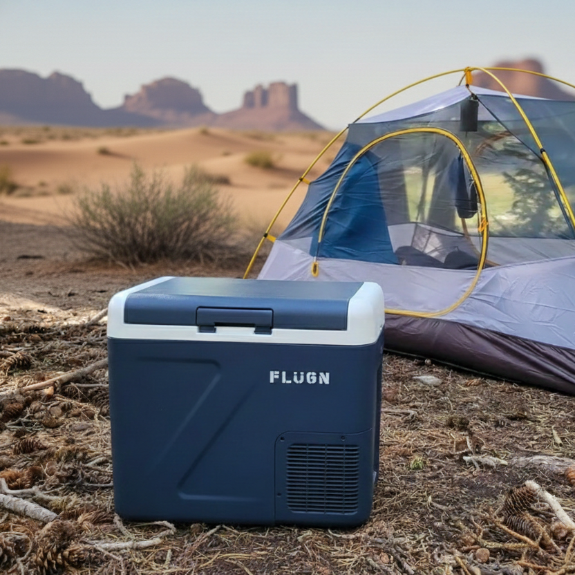 Portable dual-zone fridge freezer FR19i keeping drinks cold