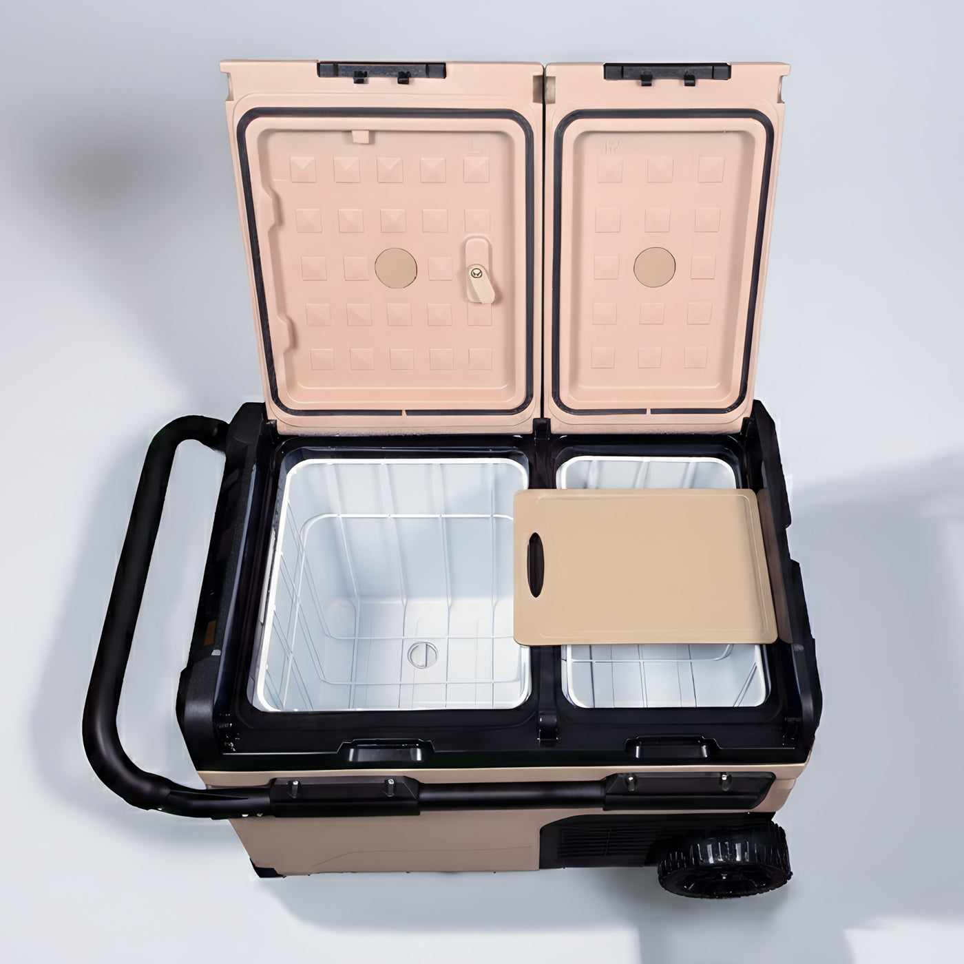 Portable Fridge Freezer FR38 i showing dual compartments for maximum storage capacity.