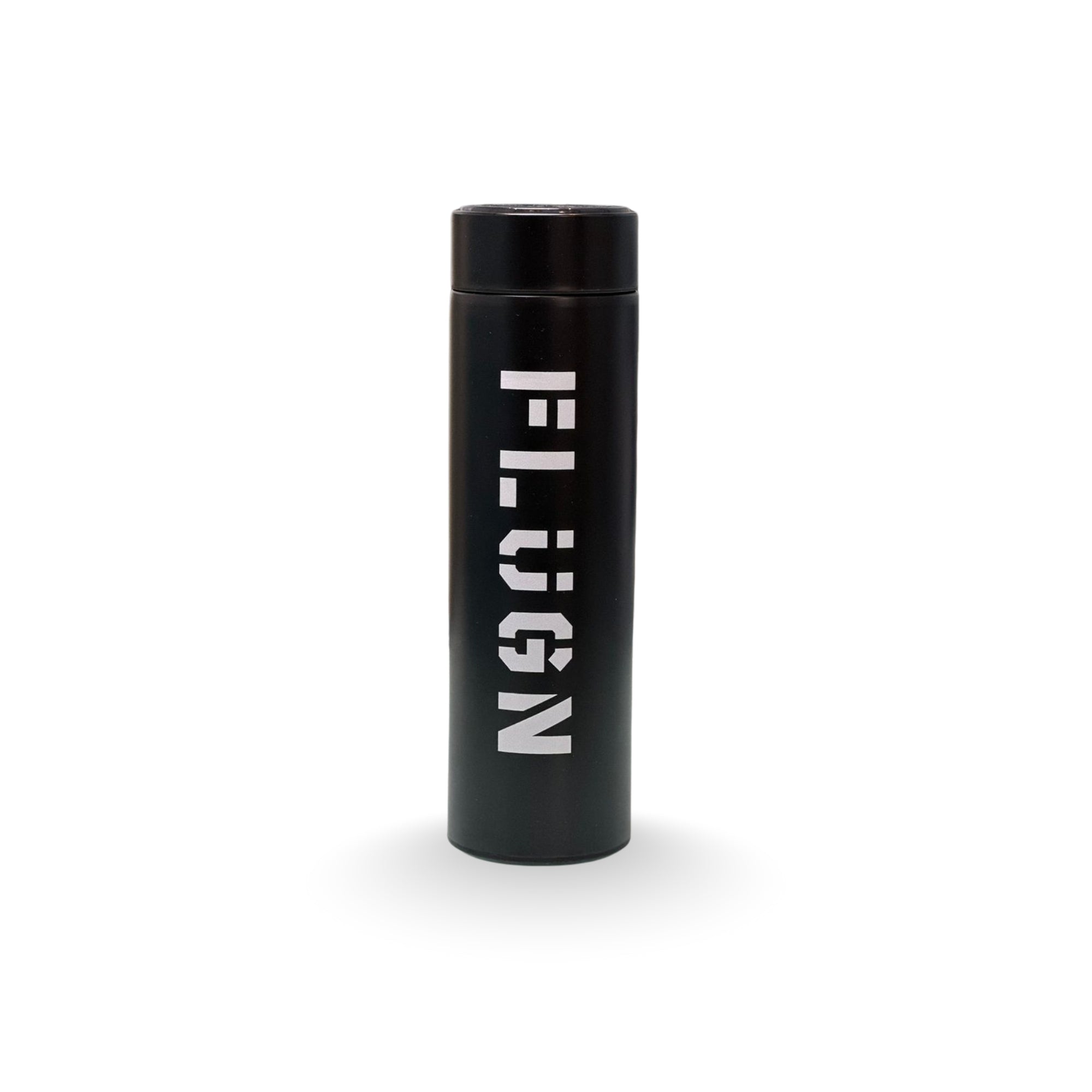 Black stainless steel LED digital water bottle