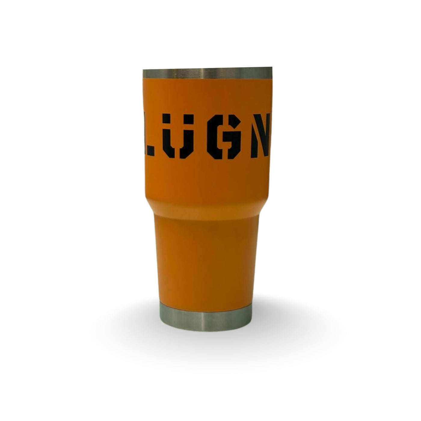 Orange stainless steel insulated coffee mug tumbler with lid