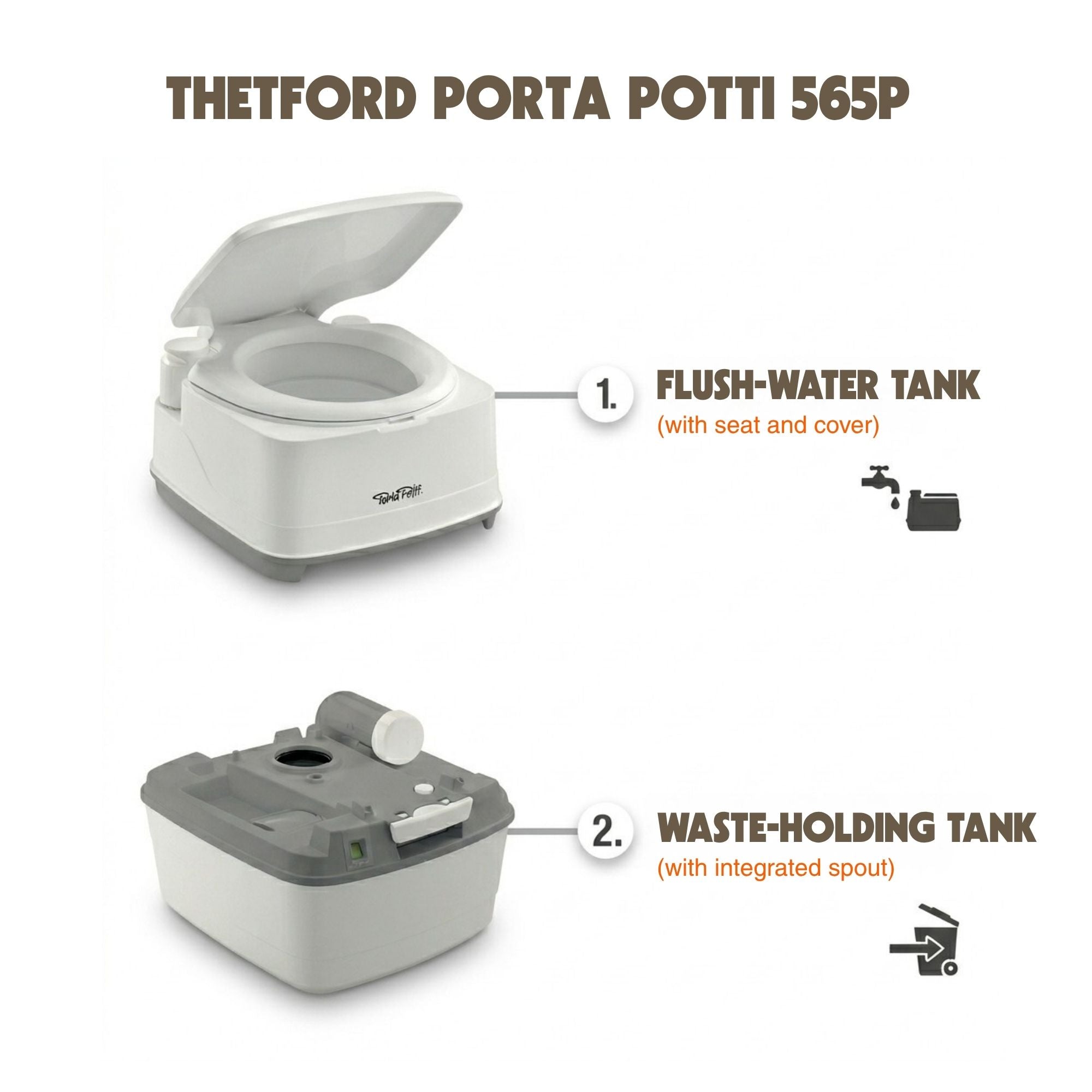 Thetford Porta Potti 565P | Portable Camping Toilet