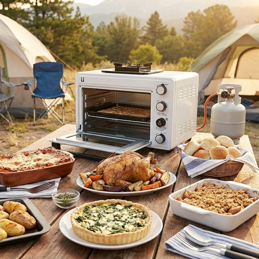 FD998 portable outdoor oven and stove for camping and tailgating