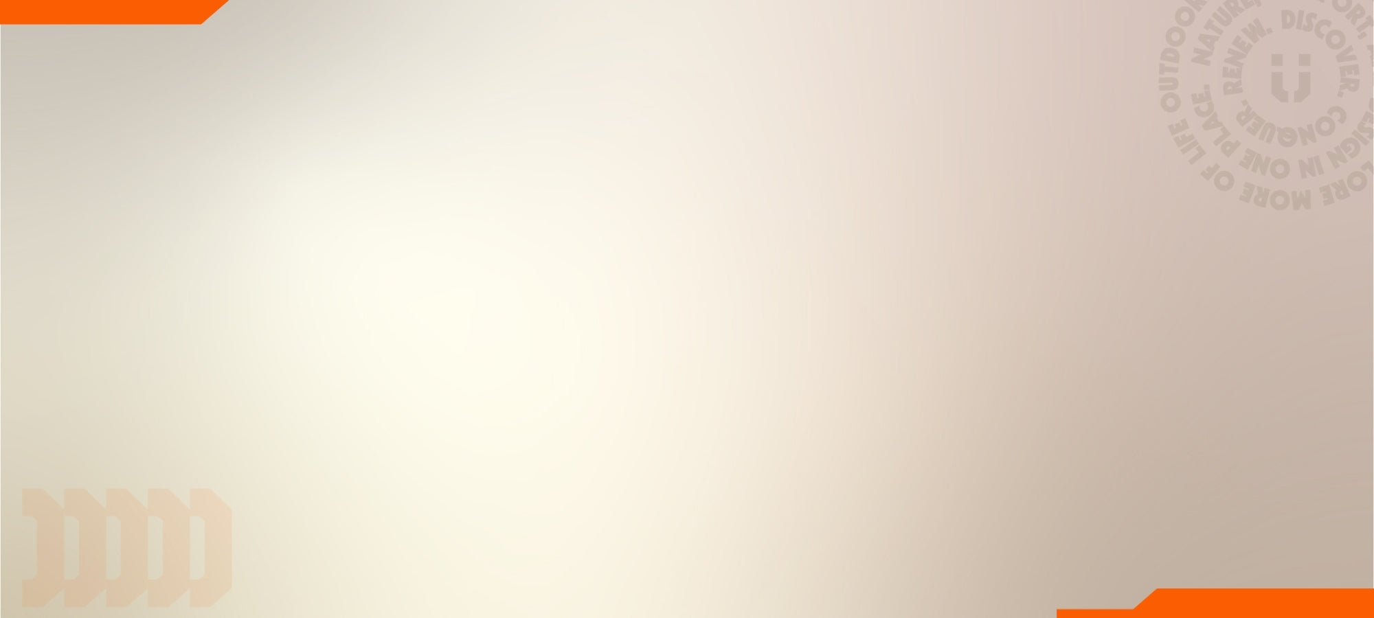 Beige background with a logo and text