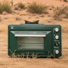 Green style oven in a desert setting